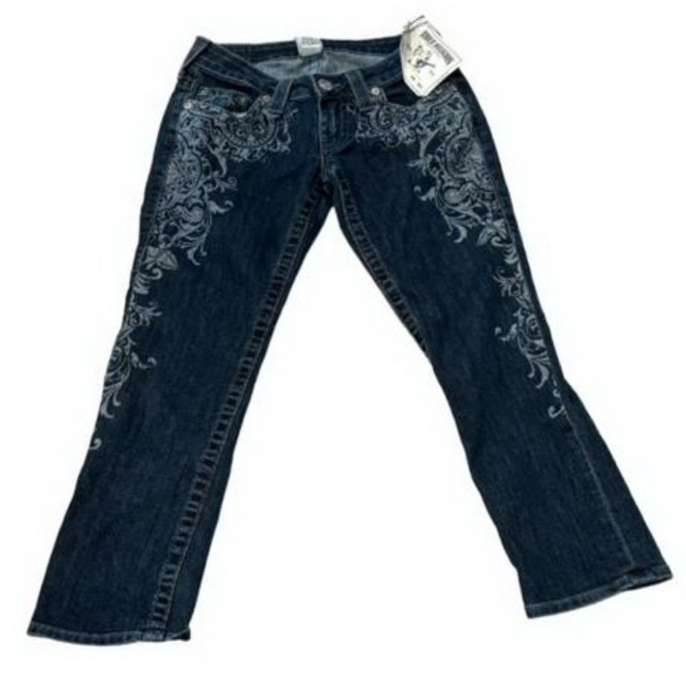 True Religion Indigo Cathedral Denim Capri